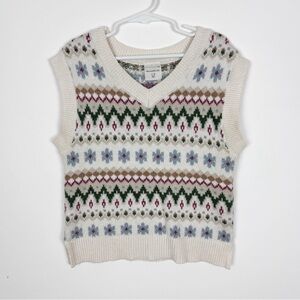 Abercrombie Kids Sweater Vest Fair Isle V Neck Size 7/8